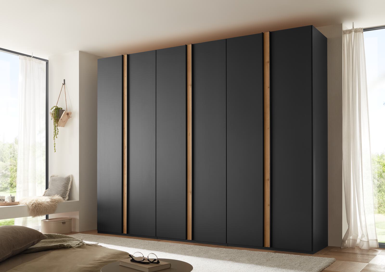 Wiemann Drehtürenschrank LAGOS ca. B300 H216 T58 cm in **graphit Dekor A25