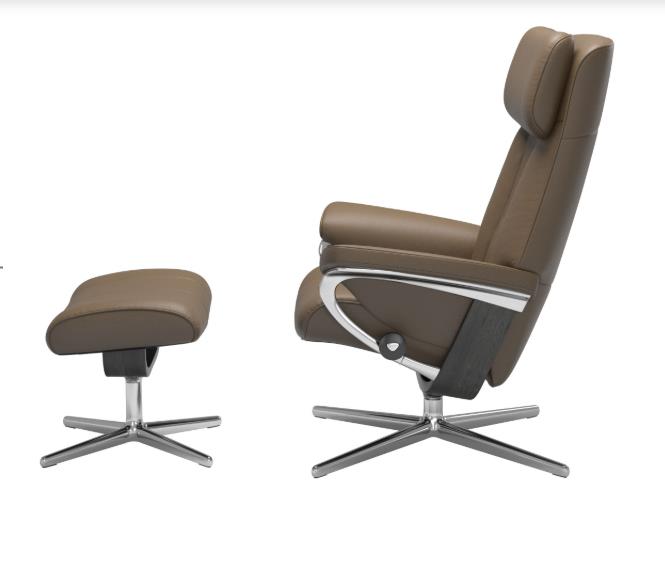 Stressless Sessel mit Hocker PAUL in Leder Velaro 09 Mole