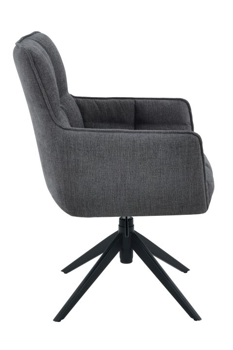 Hela Armlehnstuhl POMBA S ca. B61 H96 T65,5 cm in Stoff anthrazit 28, stuhl, stuhl mit rollen, gewebe, drehstuhl, dunkelgrau