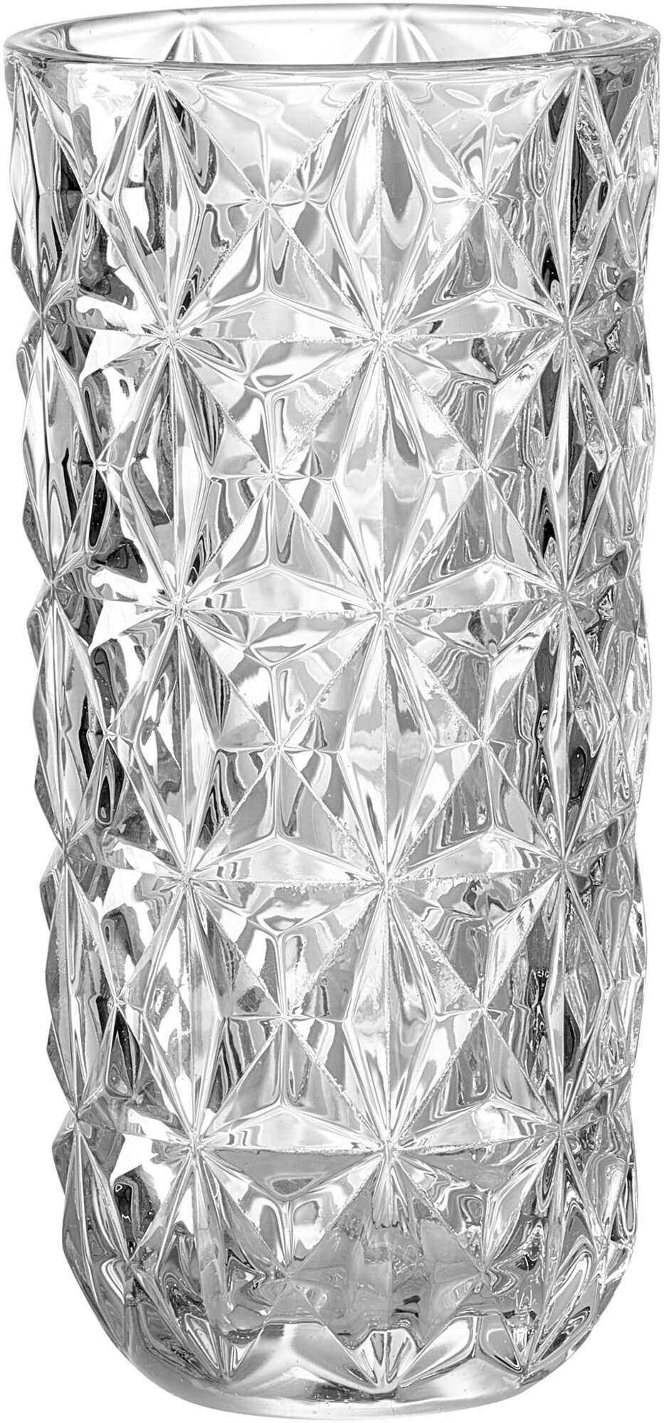 Ritzenhoff & Breker Vase LUCA 19,5cmmitgekreuztemRelief aus Glas klar