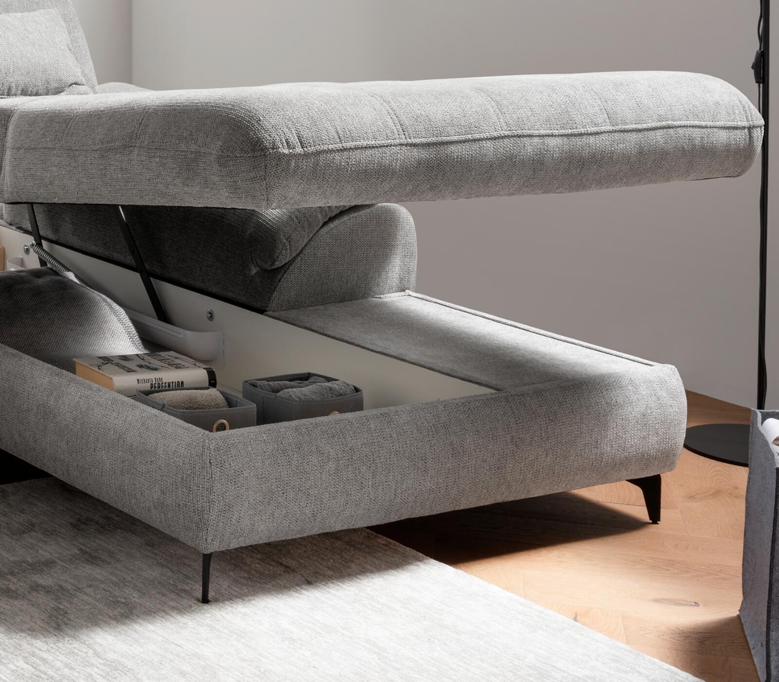 Polsterecke DELPHINO ca. 273x189cm in Corto grau, Moebel, Chaiselongue