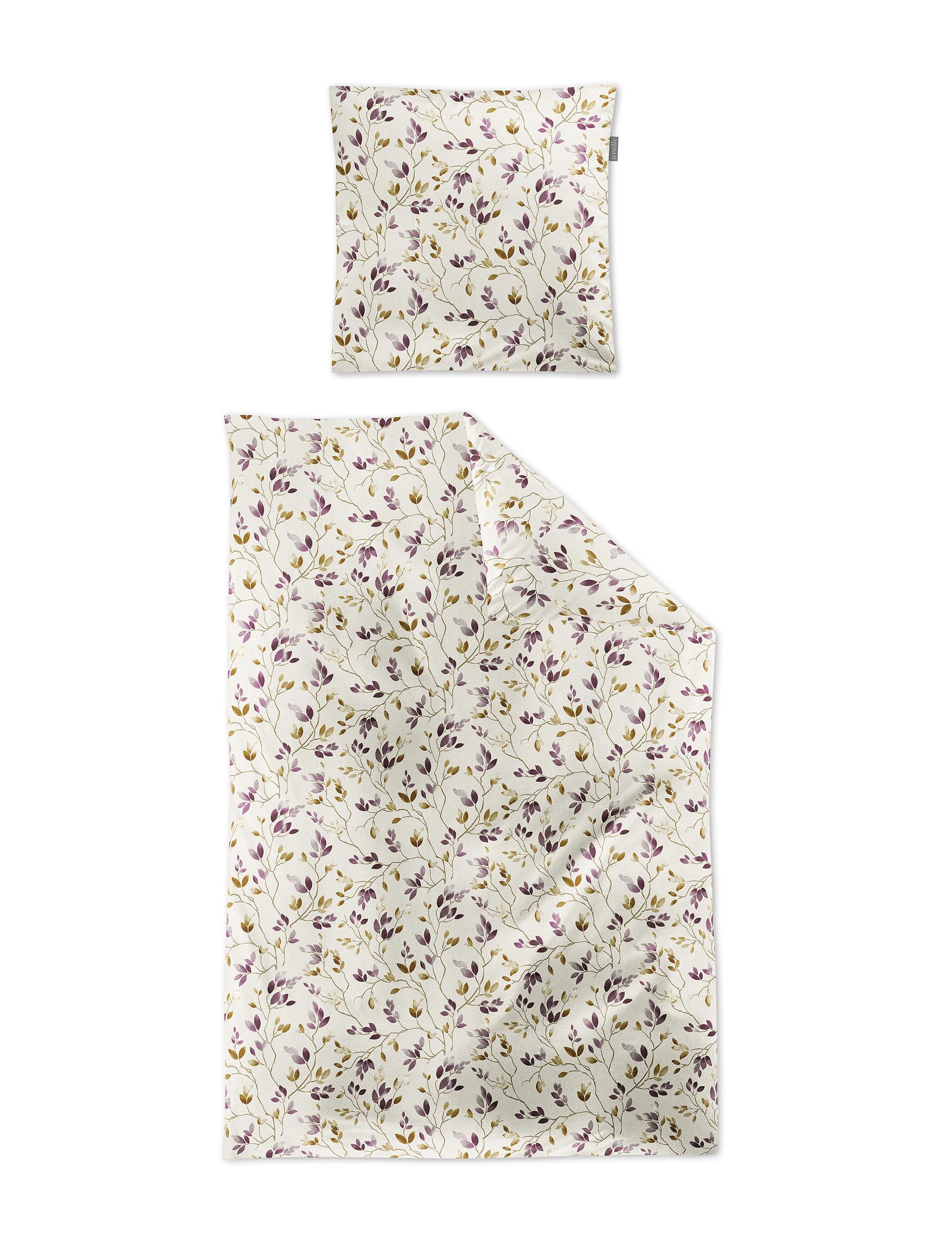 Irisette Mako-Satin Bettwäsche WAVE ca. 155x220cm in Farbe beere