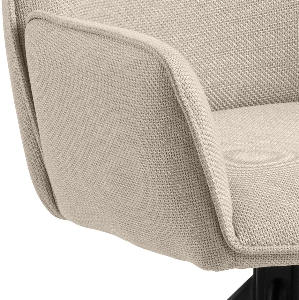 Esszimmerstuhl EDGAR in Stoff Juto beige 4, Sessel, Beige, Stoffbezug, Armlehne, Sitzpolster