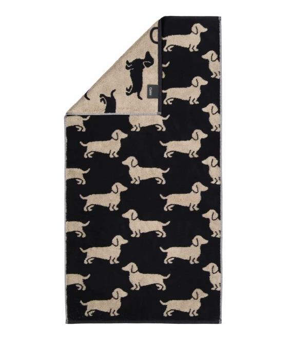 Cawö Handtuch 50x100 cm WE LOVE DOG in 93 schwarz/beige