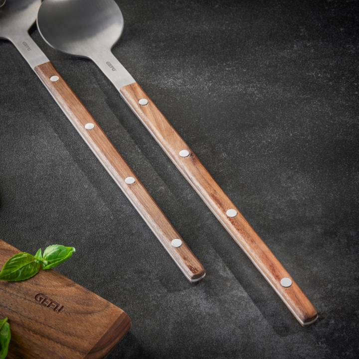 GEFU Salatbesteck 2-teilig Filigo ca. B32,5 H1,5 T6 cm in silber / braun
