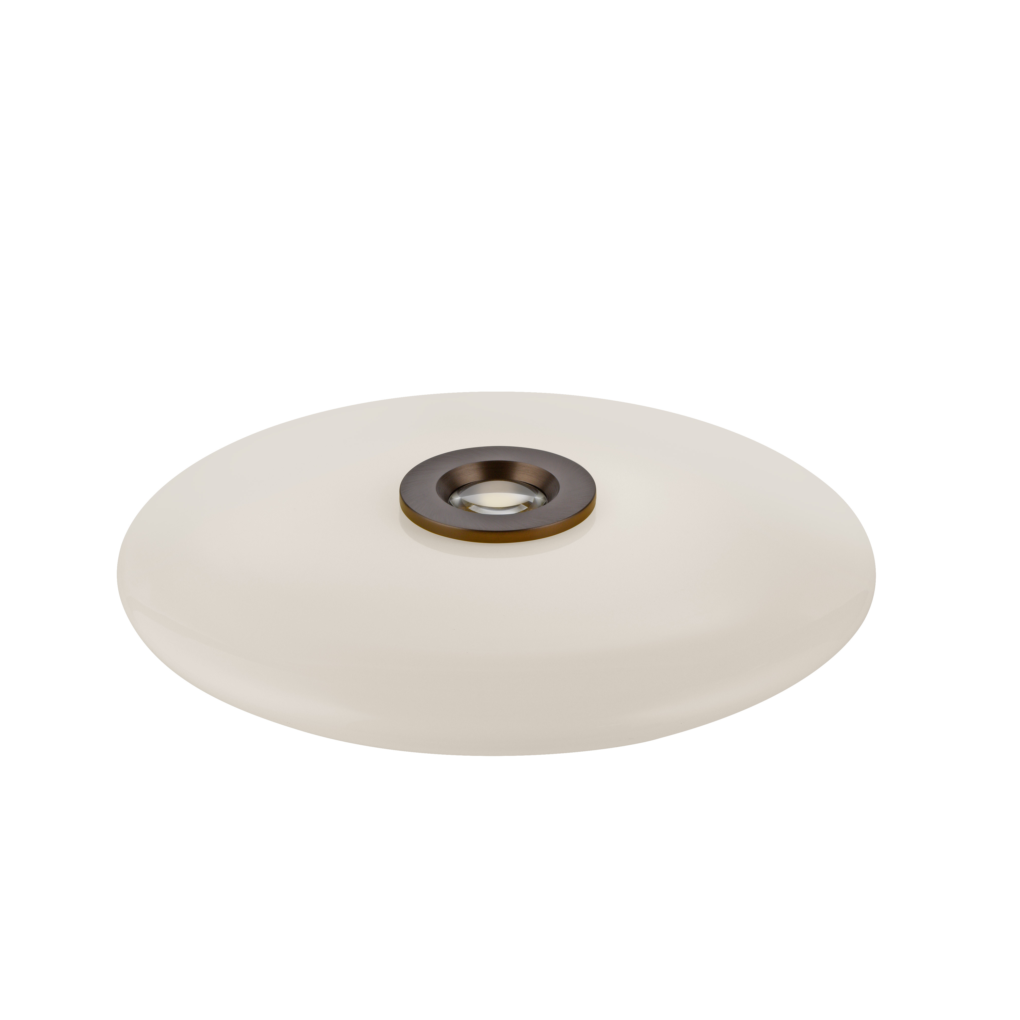 Paul Neuhaus LED-Deckenleuchte PURE VITRUM 2-flammig in Farbe dark-metal brown, Deckenleuchte, Rund, Beige, Metall, Sockel