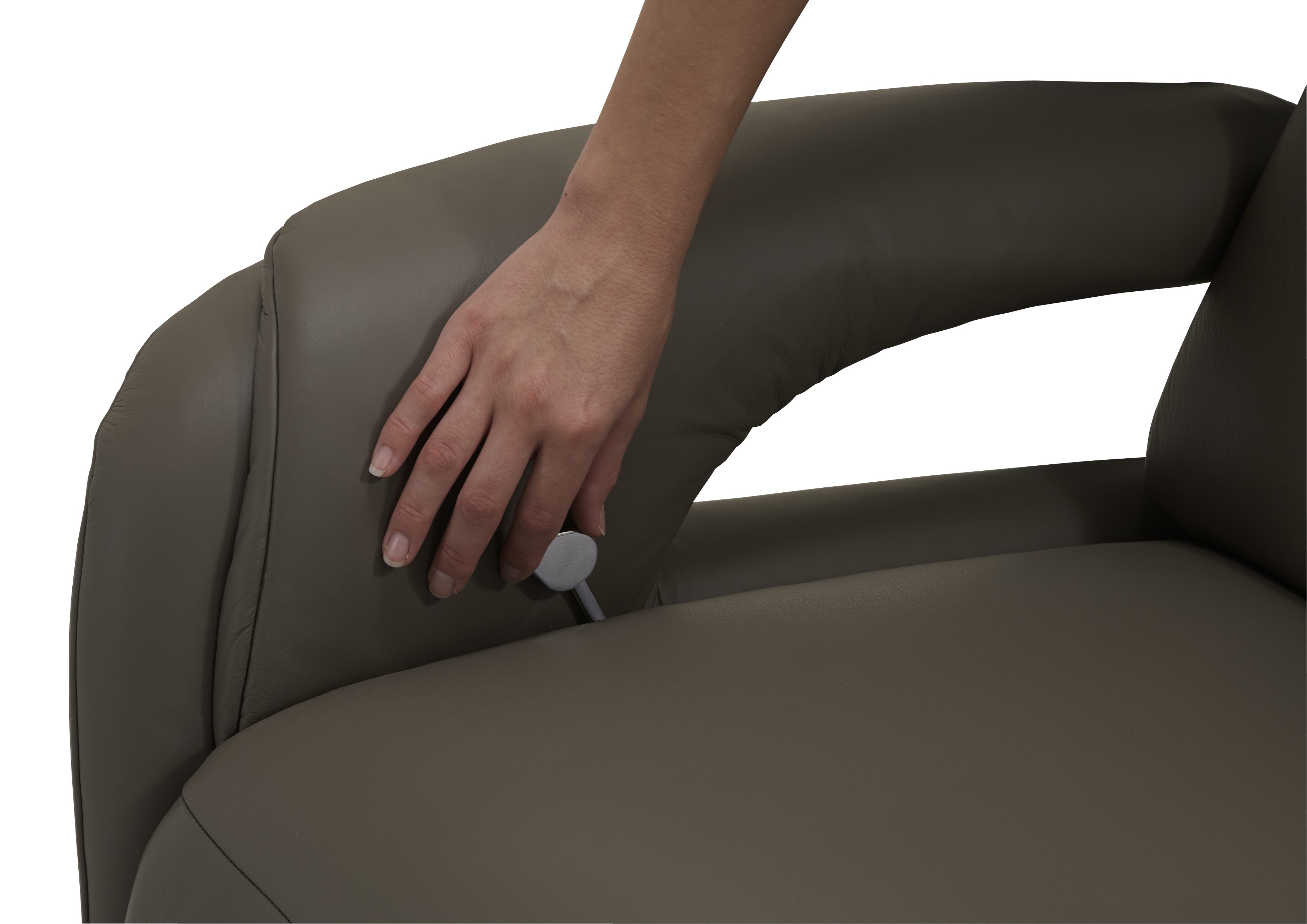 Modulmaster TV-Sessel schmal FREESTYLE-L in Leder Vivre stone, Kissen, Dekoration für Zuhause, Kopfstütze