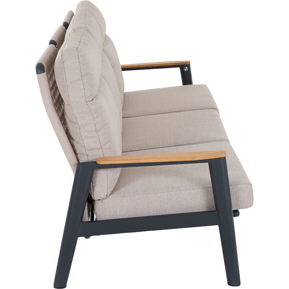 Lounge-Bank 3-sitzig CORTINA ca.B214 H97 T81 cm in Aluminium matt anthrazit, Moebel, Stuhl, Sessel