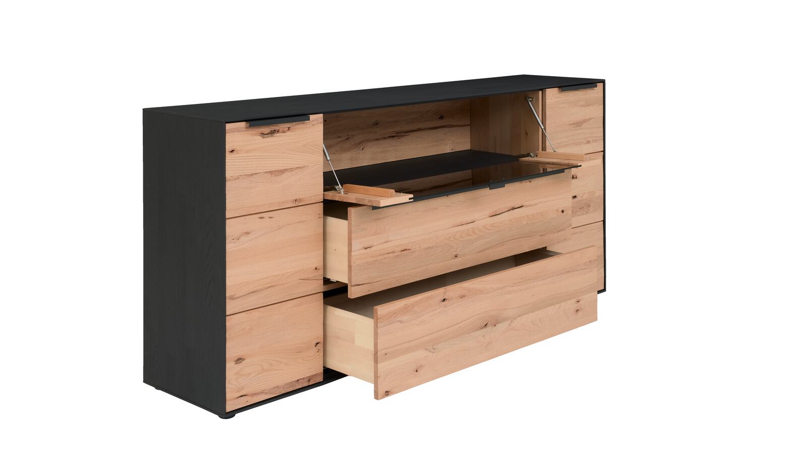 Sideboard in **Front Riffbuche massiv