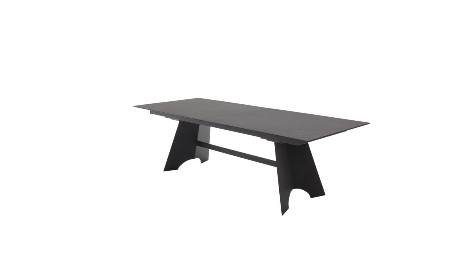 Interliving Ausziehtisch INTERLIVING-5123 in Platte Glas-Keramik Oxid, Esstisch, Holzfarben, Glatte Platte, Beine aus Stahl, große Tischplatte
