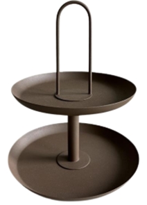 Fynch-Hatton Cake Stand MANDAAZI in Farbe walnut Fynch-Hatton Cake Stand MANDAAZI in Farbe walnut, Tortenschale, Ständer, Metall, Brun, zweistufige Schale