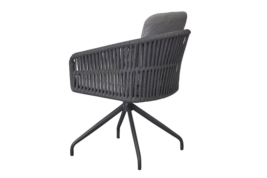 L.C. Wholesaler Drehstuhl GENUA in Farbe Rope anthrazit, Stuhl, Mobiliar, Kissen, Dekoration für Zuhause