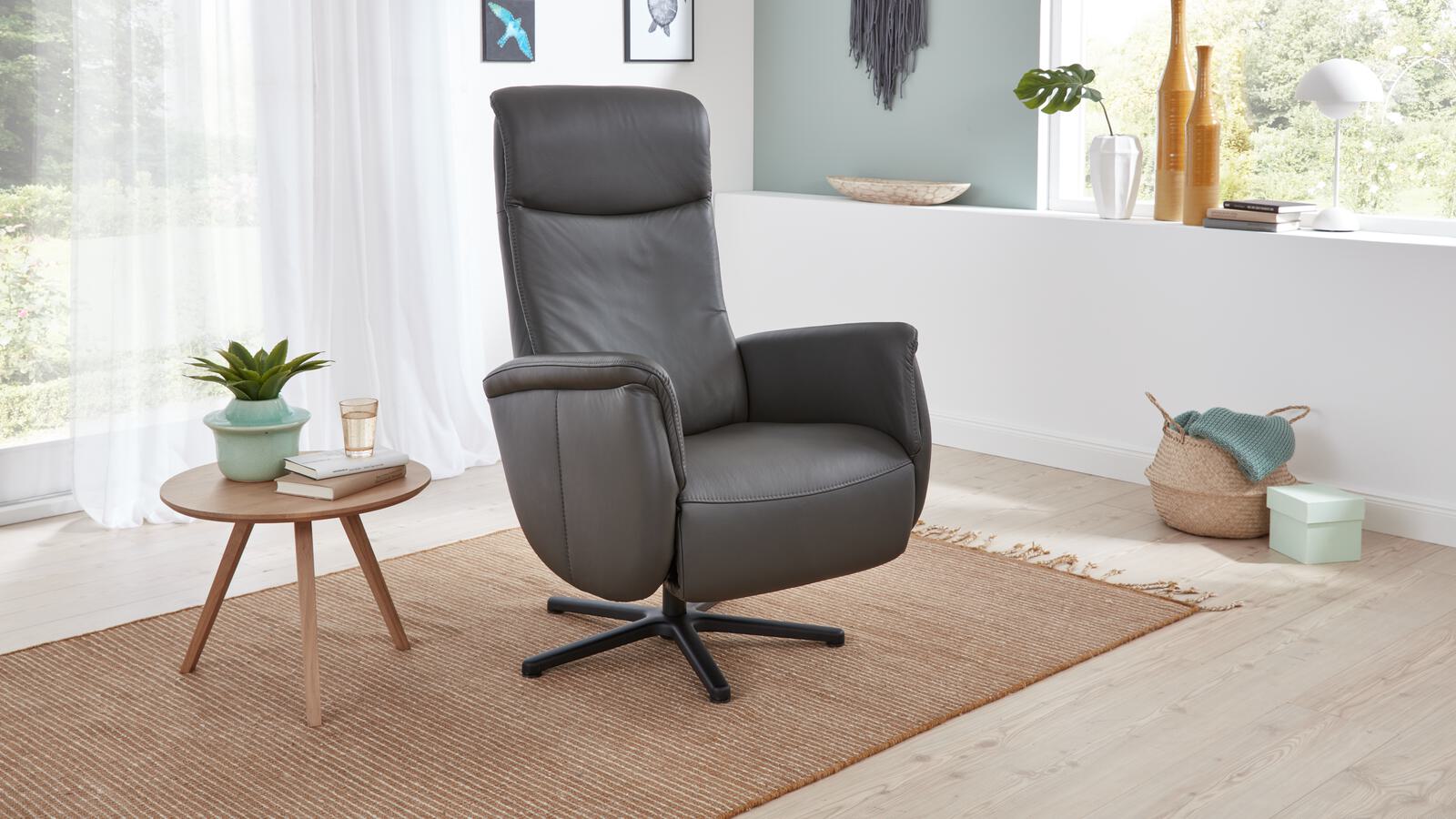 Modulmaster Relaxsessel MM-PN1062 in Leder Torro anthrazit