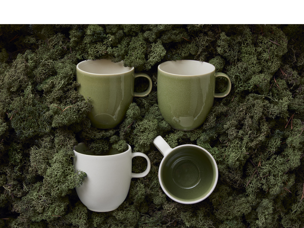 F&H Becher STUDIO ROUND NORTH 0,33 Liter in Farbe Moss mix