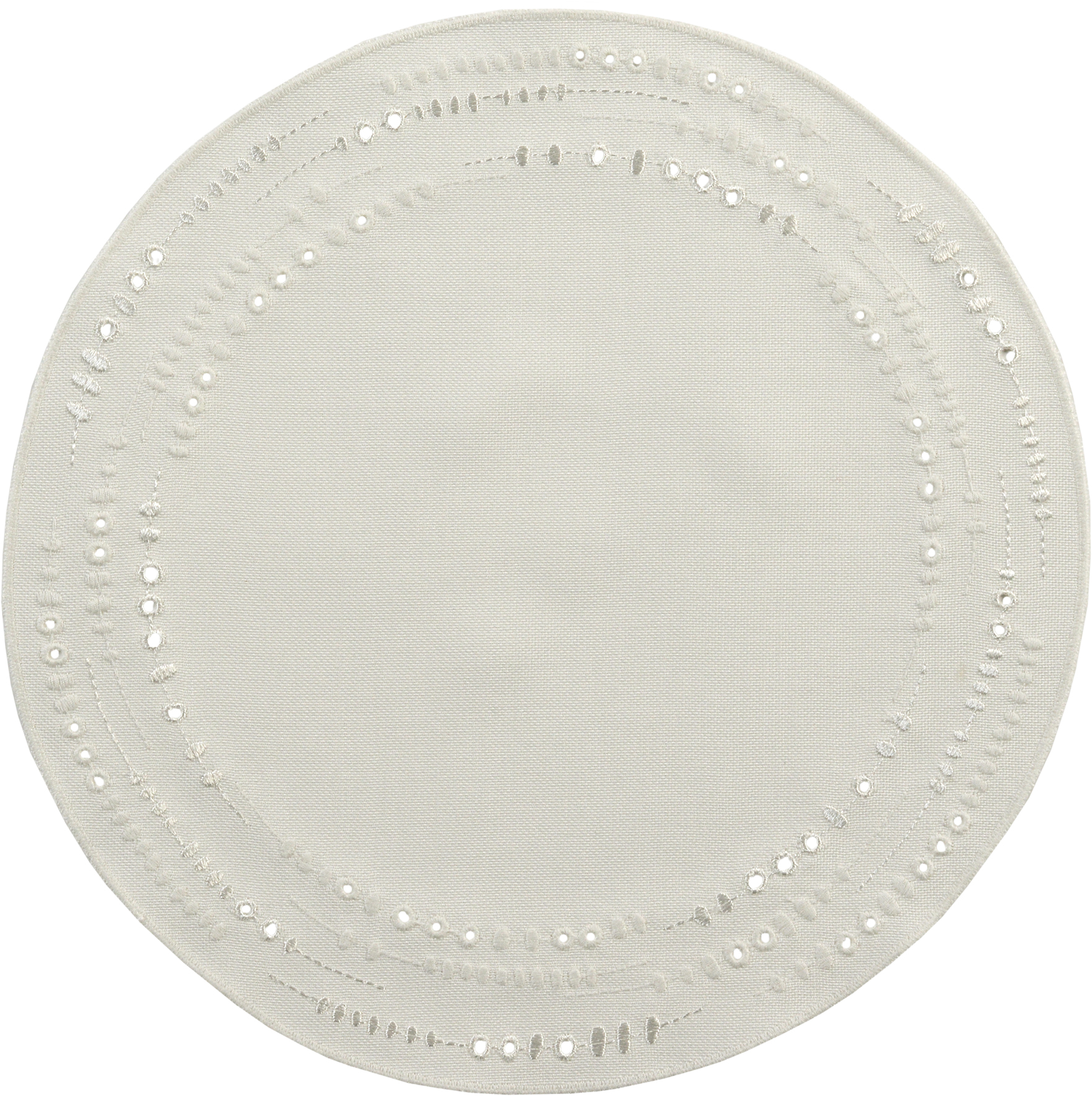 Sander Aufleger PERLINA ca. 28cm in Farbe ecru, runder teppich, beige, gewebt, verziert, muster