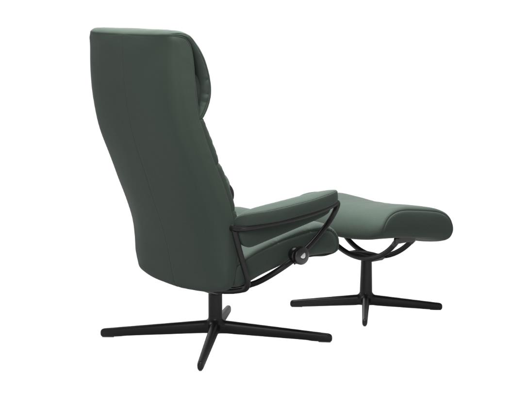 Stressless Sessel mit Hocker LONDON ca. B80 H112 T122 cm in Leder Paloma 97 Sage Green
