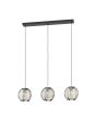 Eglo Leuchten Pendelleuchte WAVERTON 92x22x110 in Textilband beige/Holz schwarz