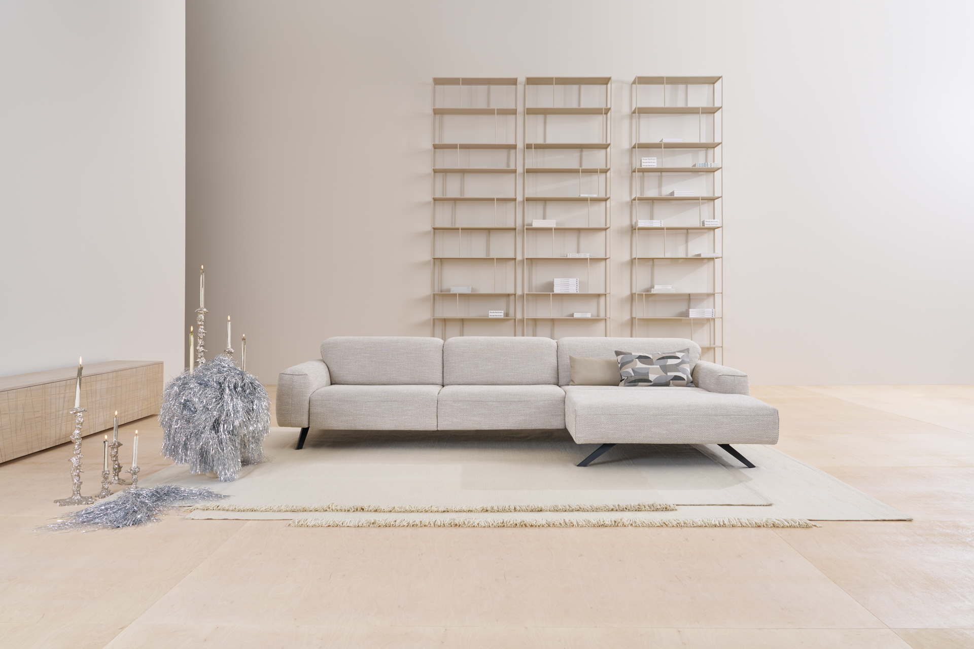 Himolla Polstergruppe SIGNA (1552) in 24 Ono / Off, sofa, sectional, beige, Stoff, Wohnzimmer
