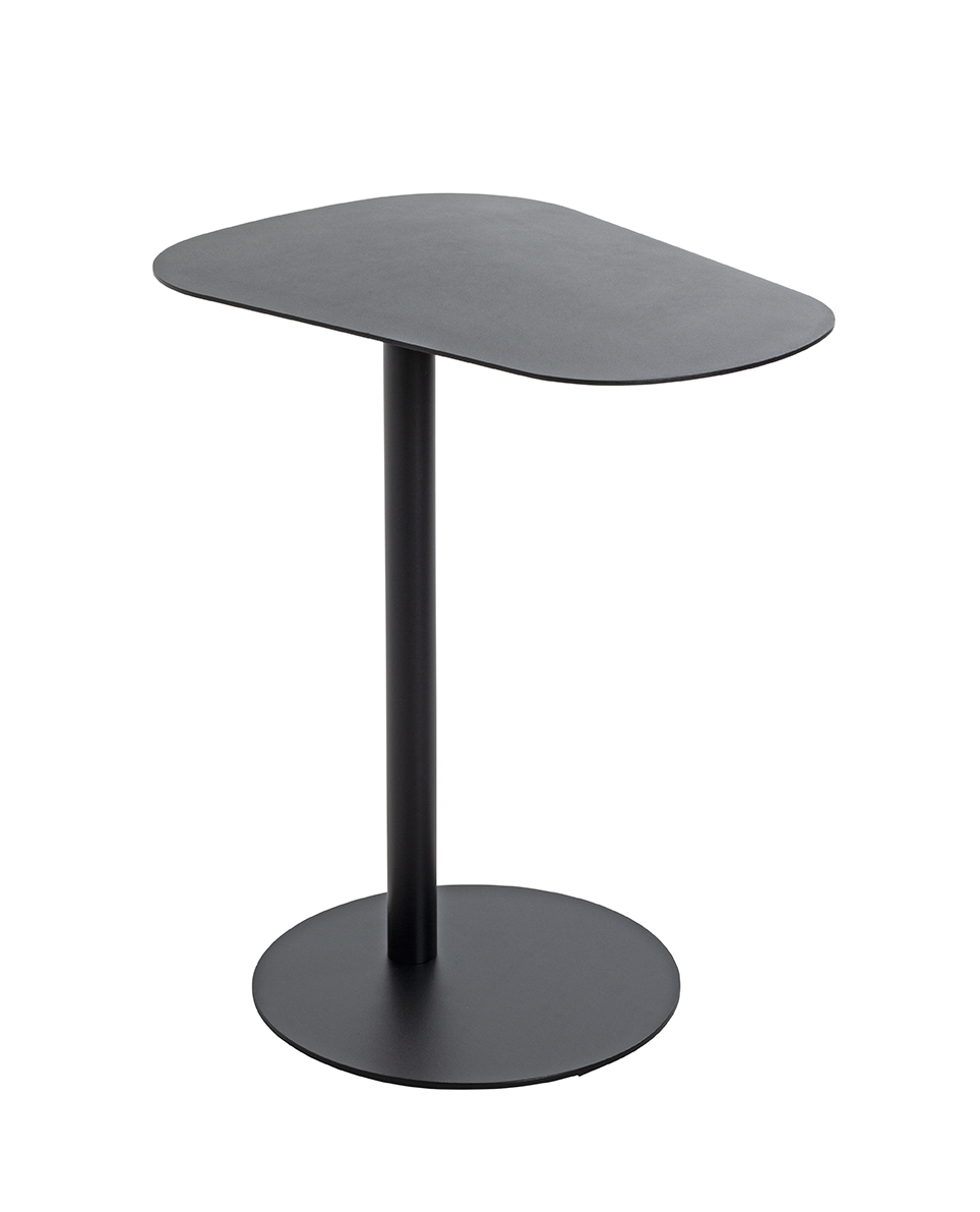 Beistelltisch CONNOR in Schwarz, Beistelltisch, Tischplatte, Metall, rund, schwarz, Beistelltisch, runder Tisch, Metall, Grau, Beistelltisch mit Platte
