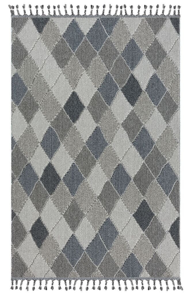 Golze & Söhne Teppich Trevi ca. 80x150cm in Farbe Rauten blau/grau 