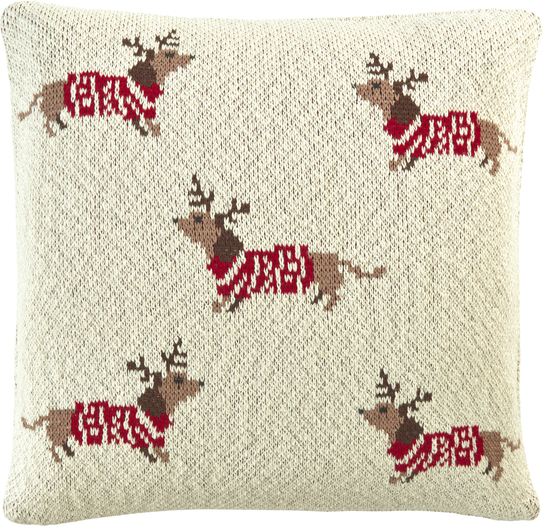 Sander Kissenhülle MERRY DOGS ca. 45x45cm in Farbe original, Kissen, Weihnachtsdeko, Rentier, Stoffkissen, Größenangabe unbekannt