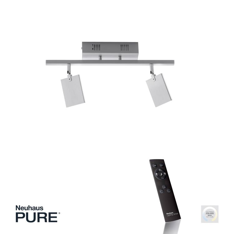 Paul Neuhaus LED-Deckenleuchte PURE MIRA 2-flammig in Farbe aluminium, Elektronik
