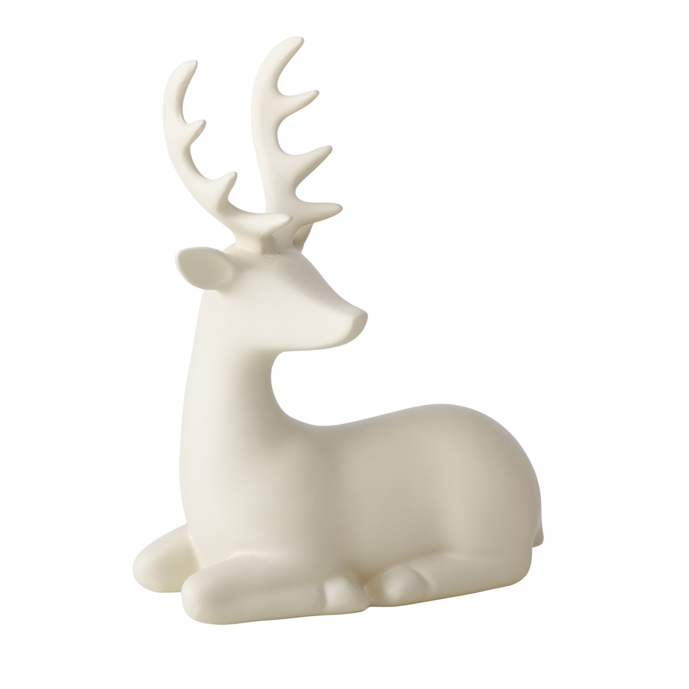 Boltze Figur Hario in Farbe Kunstharz beige, Hirsch, Wildtiere, Figur, Geweih, Rauchrohr