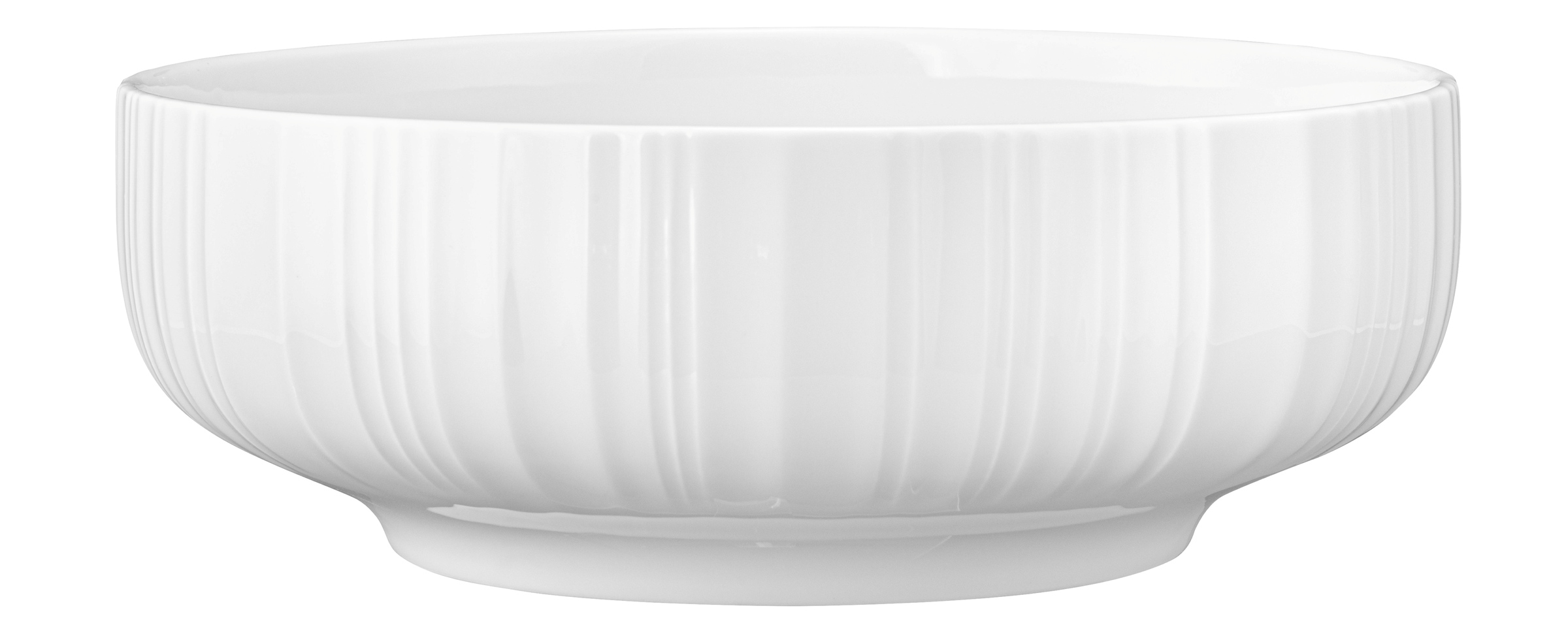 Seltmann Weiden Foodbowl 20cm Sento Barcode 3 , Schüssel, Porzellan, weiße Schüssel, rippierte Oberfläche, Spitze Bodenkreise