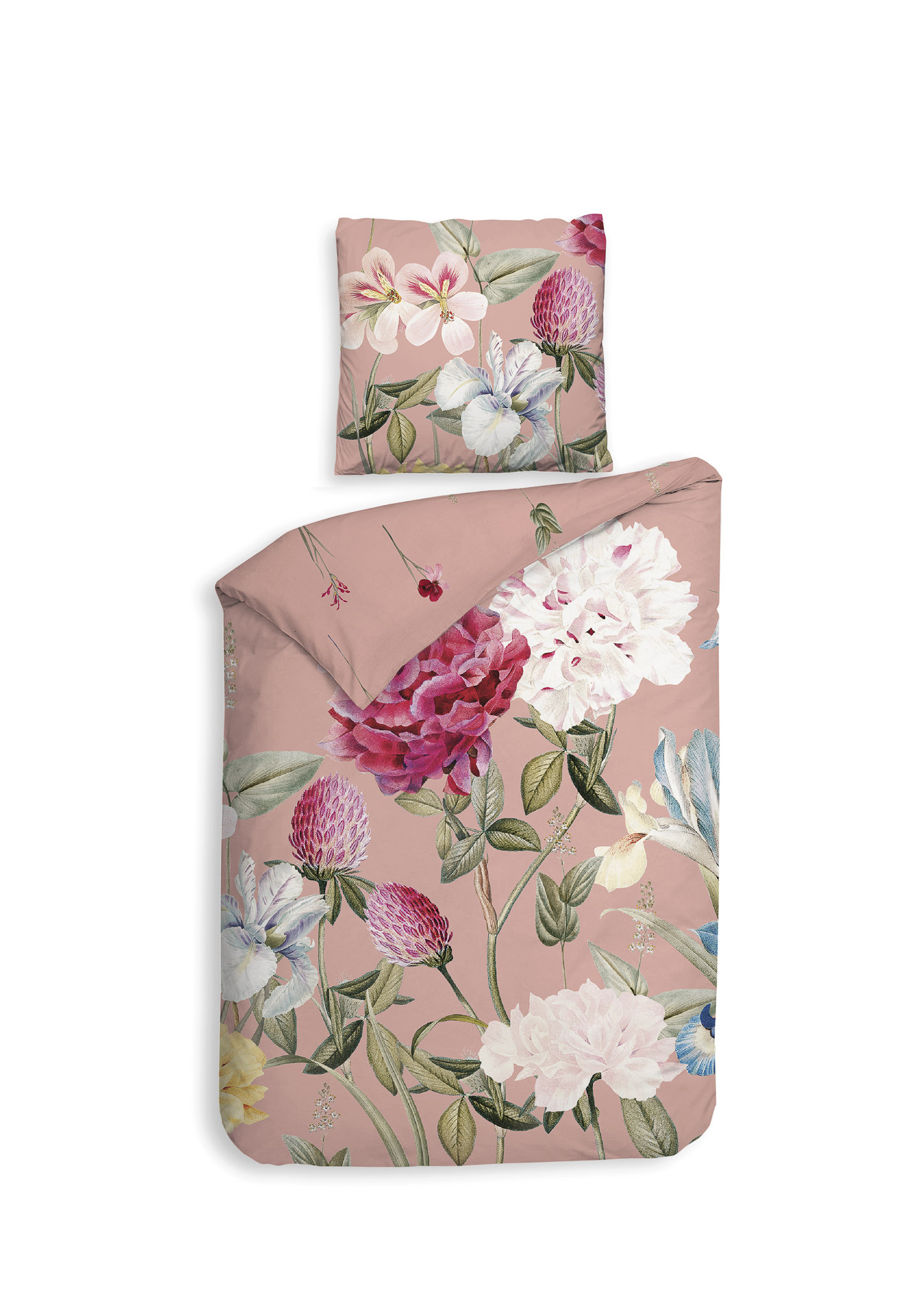 Bettwäsche ca. 155x220cm FLORES in Rosa / Pink, Bettwäsche, Duvetbezug, Blumenmuster, Kissenbezug, Rosa
