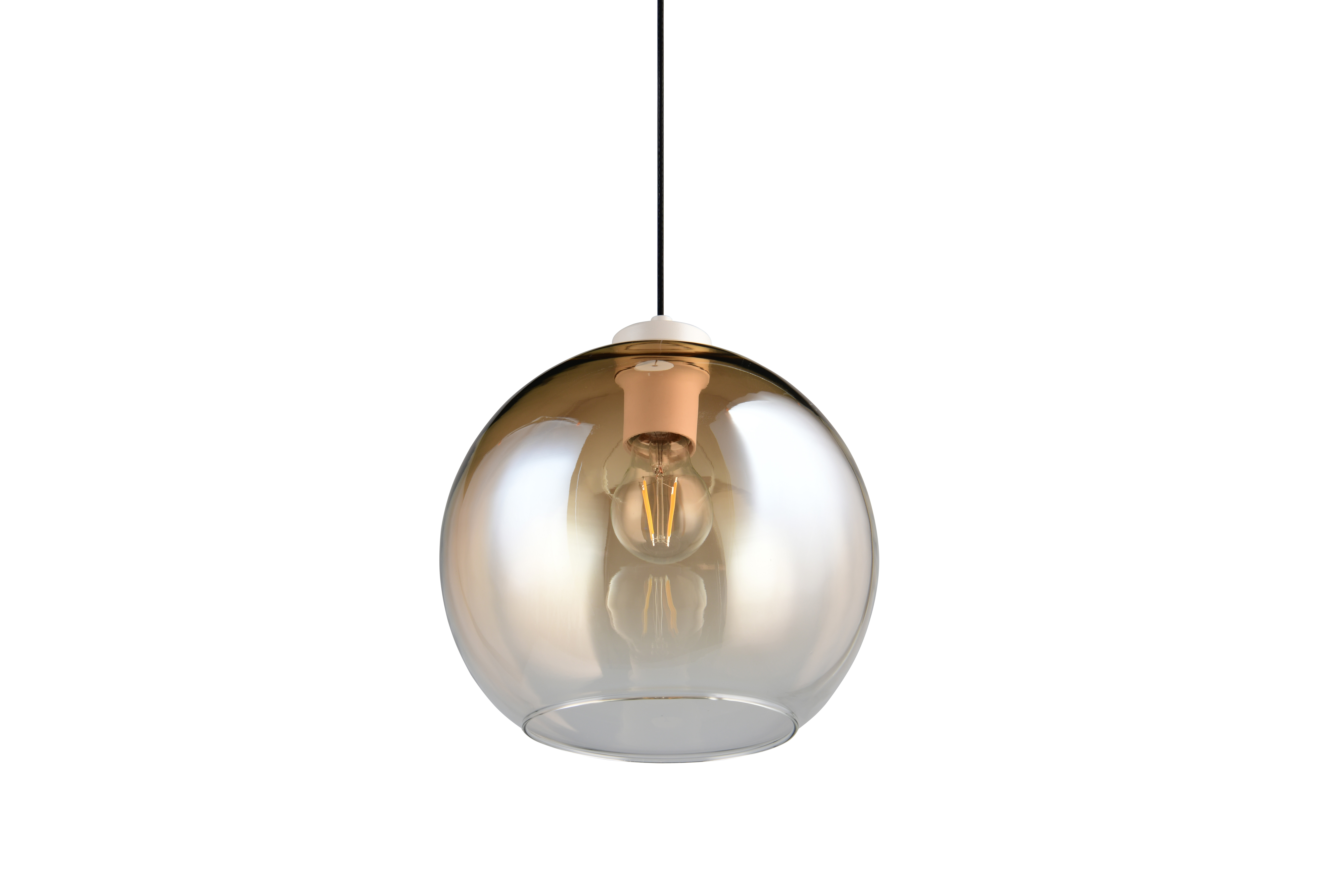 Reality Leuchten Pendelleuchte LIORA in amberfbg., Glas amberfbg., Lampe, Licht