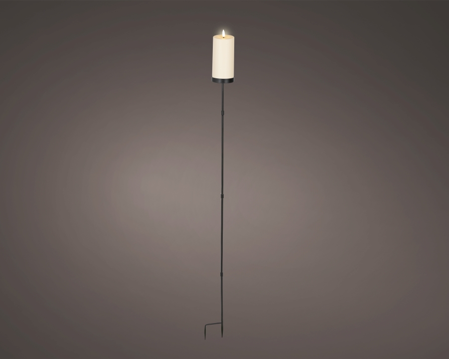 Kaemingk Solar Kerze ca. H117 cm, D7 cm in Fb. creme/warmes weiss