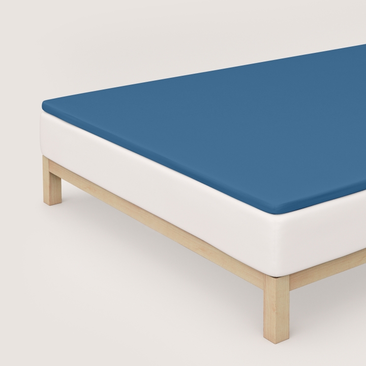 Schlafgut Pure Topper Spannbettlaken ca. 180x200-200x220cm in Farbe Blue Mid