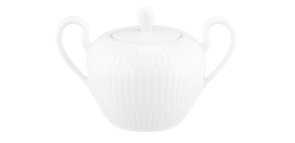Seltmann Weiden Milchkaffeeobertasse Life 65017 in Schwarz Seltmann Weiden Milchkaffeeobertasse Life 65017 in Schwarz, porzellan, sahne-/zuckerdose, weiß, gerippelt, deckel