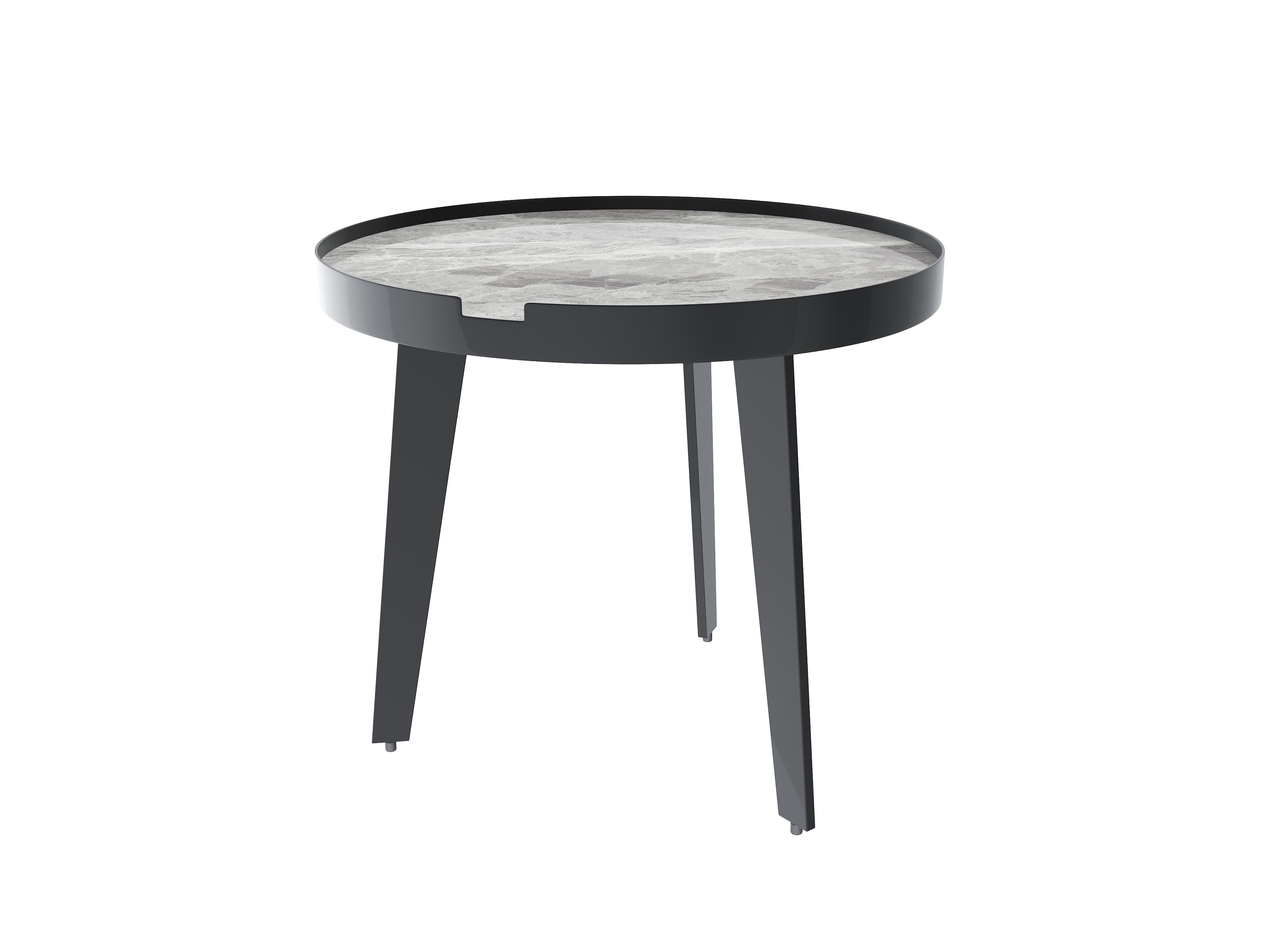 Interliving Beistelltisch IL 6217 Ø ca. 50cm in Keramik Marmoroptik Emperador