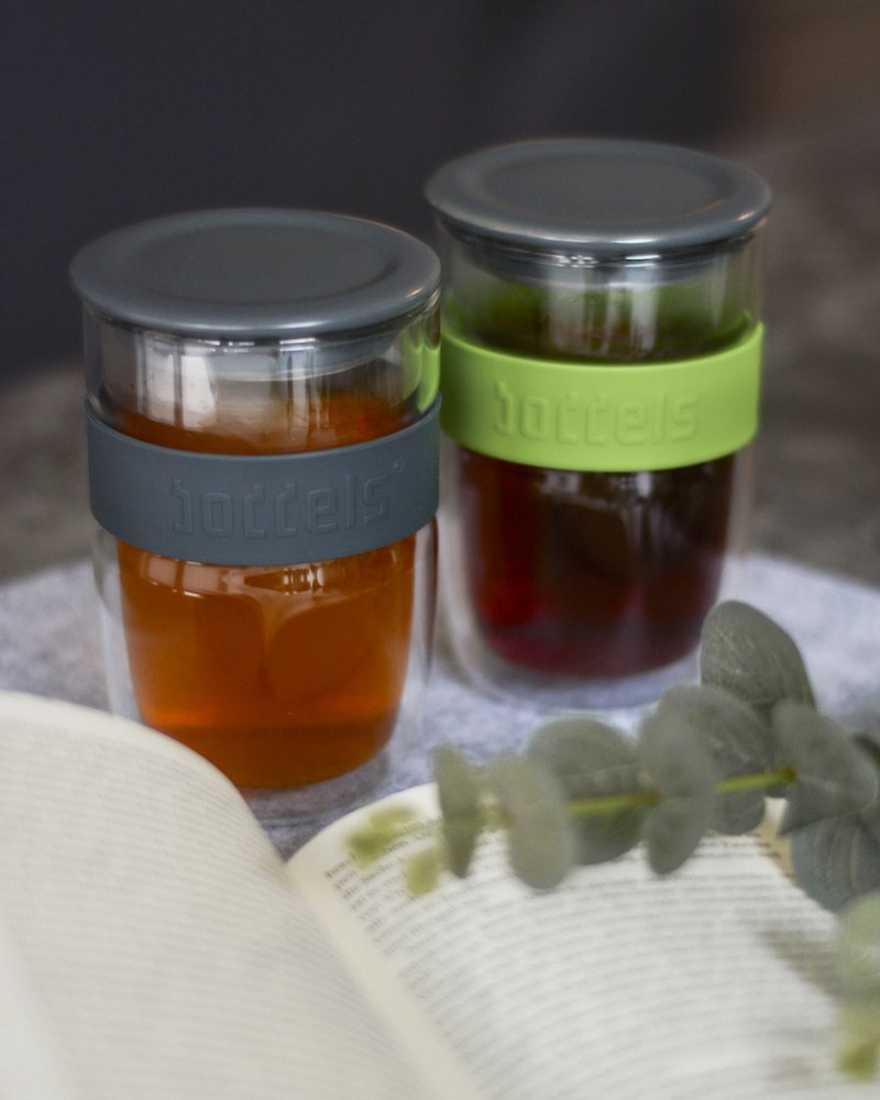boddels Glasbecher Seev 380ml in Anthrazitblau