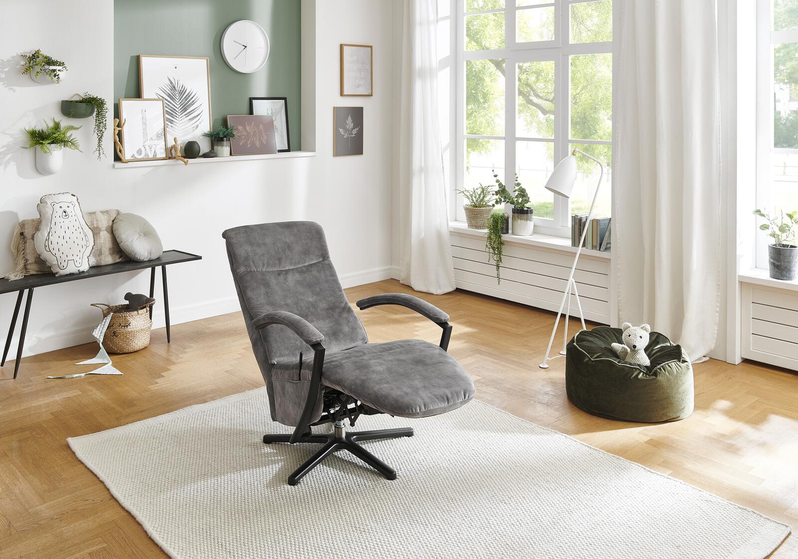 Modulmaster Relaxsessel MM-ZE1062 Silber / Metall Modulmaster Relaxsessel MM-ZE1062 in Stoff Amira silver