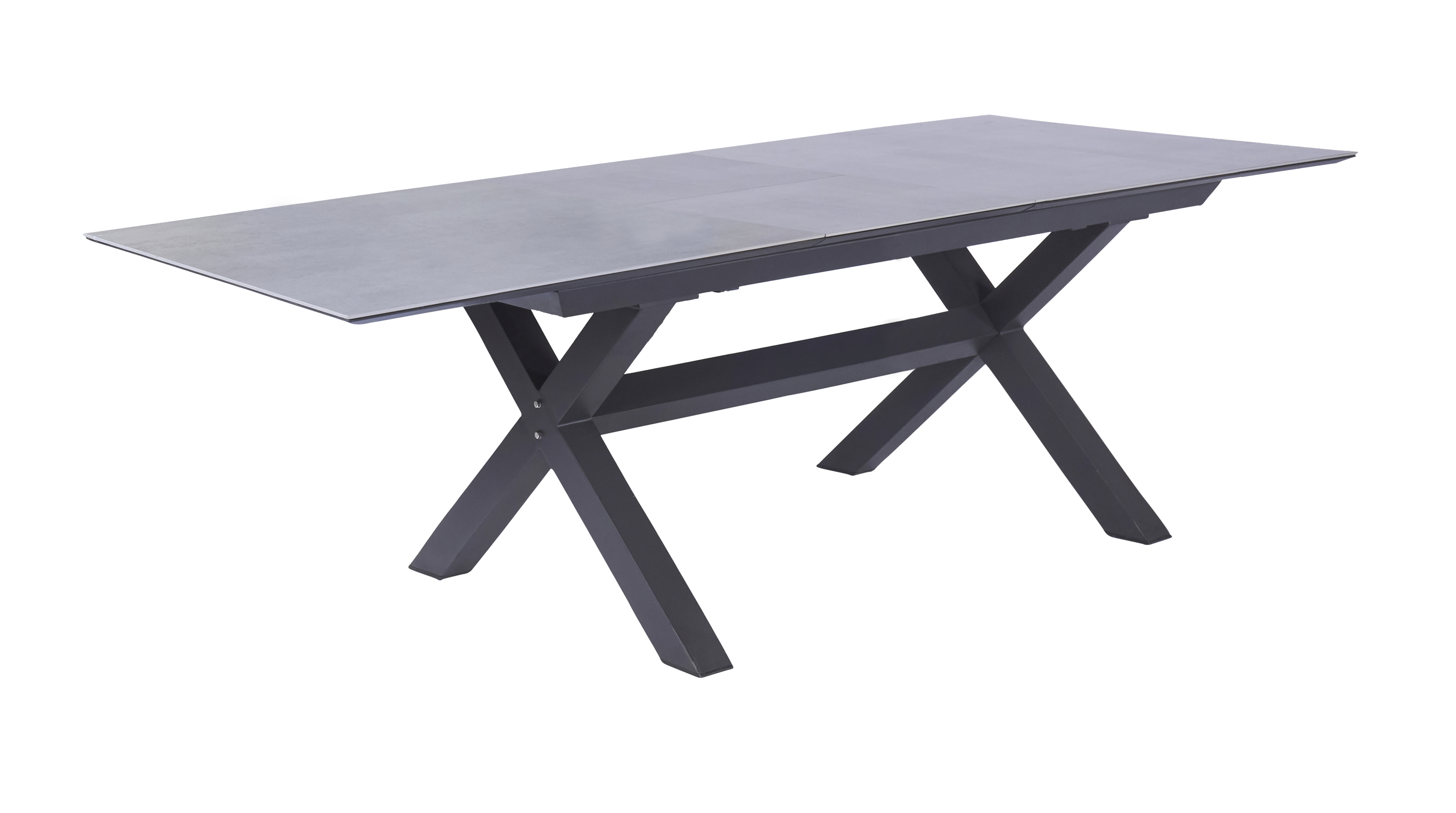 L.C. Wholesaler Tisch VANCOUVER ca. 200(250)x100cm mit Platte aus Glaskeramik Beton-Optik