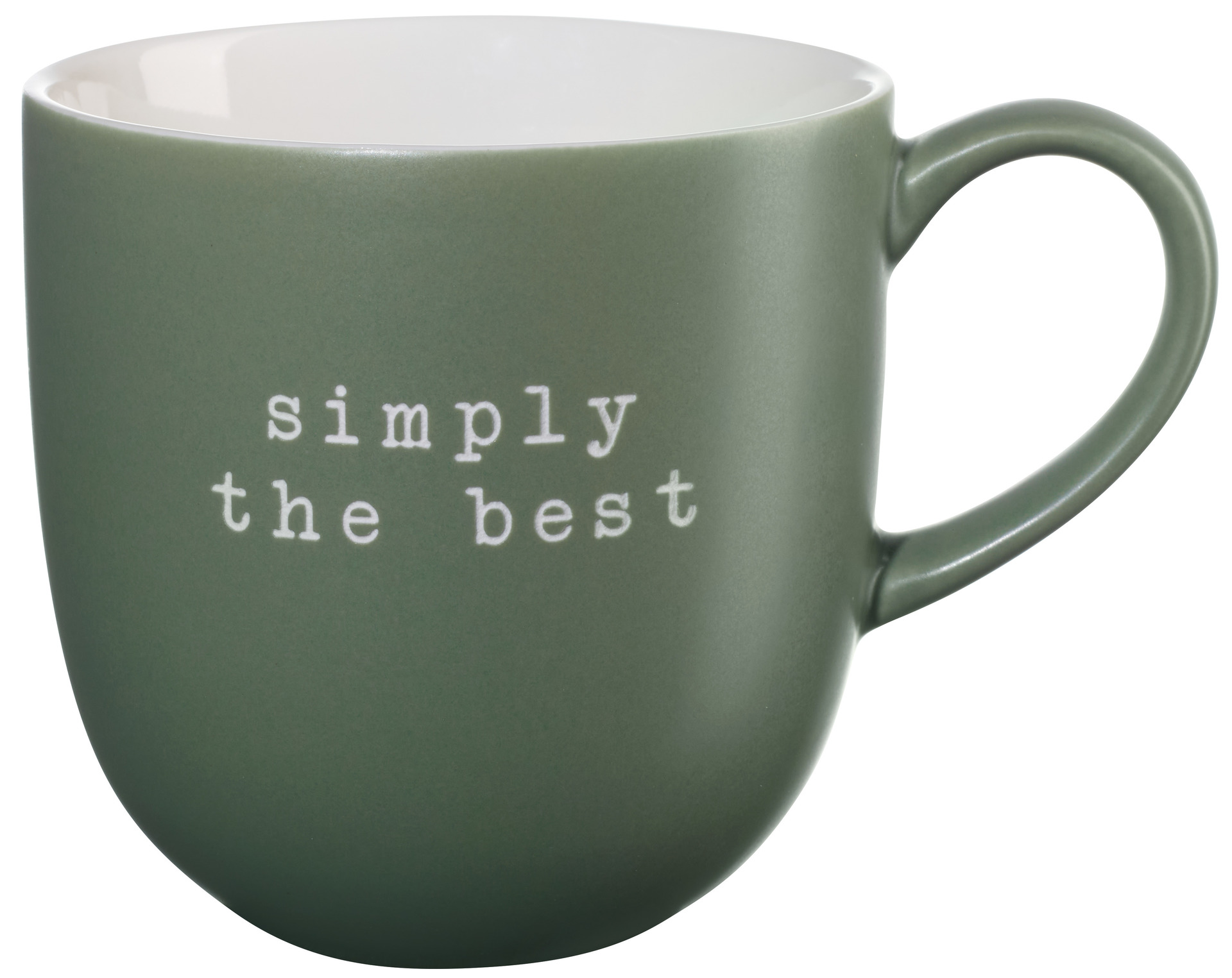 ASA Selection Henkelbecher HEY! in Farbe grün ASA Selection Henkelbecher HEY! in Farbe grün, Kaffeetasse, Becher, grün, Slogan-Tasse, Keramik