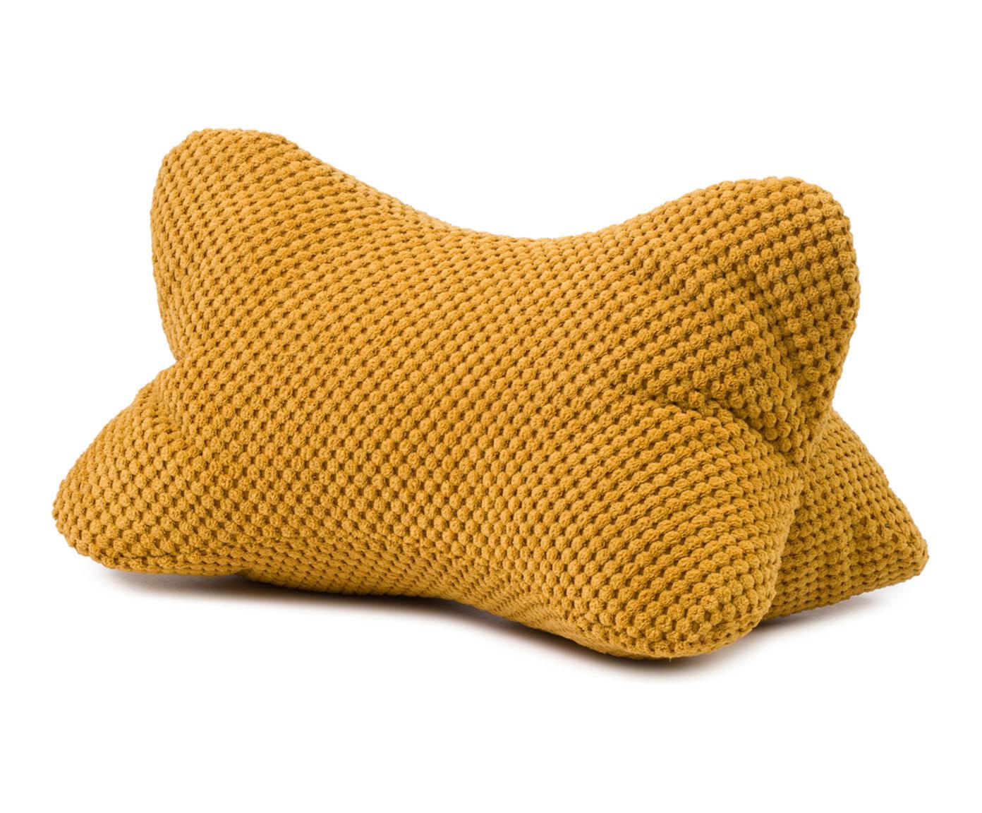 Ambiente Trendlife by Gözze Lesekissen SVEN ca. 40x25cm in Farbe senf, Kissen, Kissenhülle, Knäuelstruktur, Senfgelb, Wabenmuster