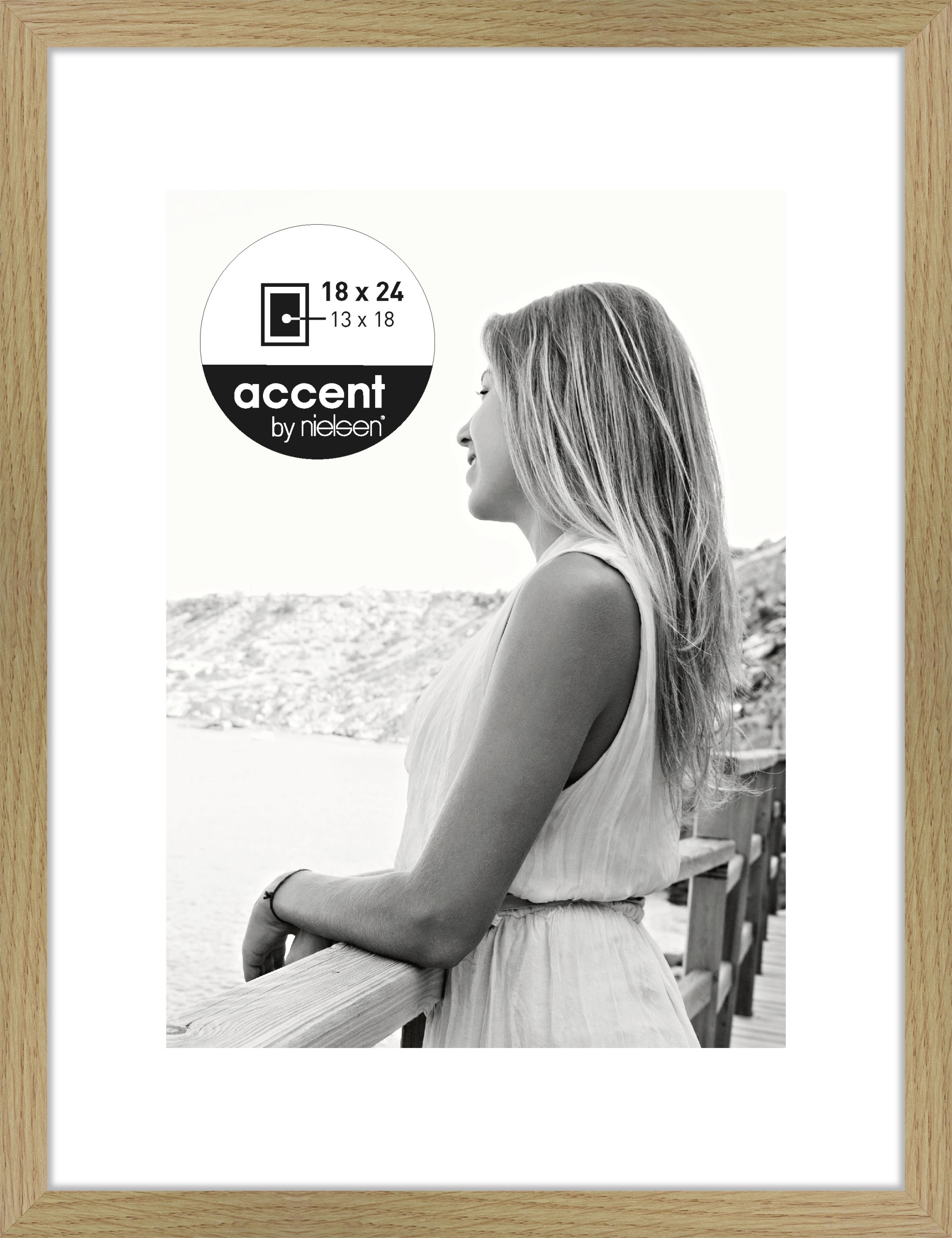 Accent by Nielsen Holz Bilderrahmen Aura ca. 18x24cm in Farbe Oak
