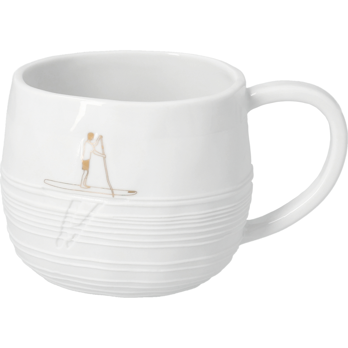 Räder Tasse lass dich treiben 380ml in Farbe weiß Räder Tasse lass dich treiben 380ml in Farbe weiß, Mug, Tasse, Suppenbecher, Paddleboard-Design, weiße Keramik