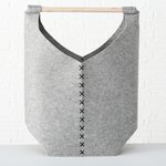Korb Polka Materialmix grau