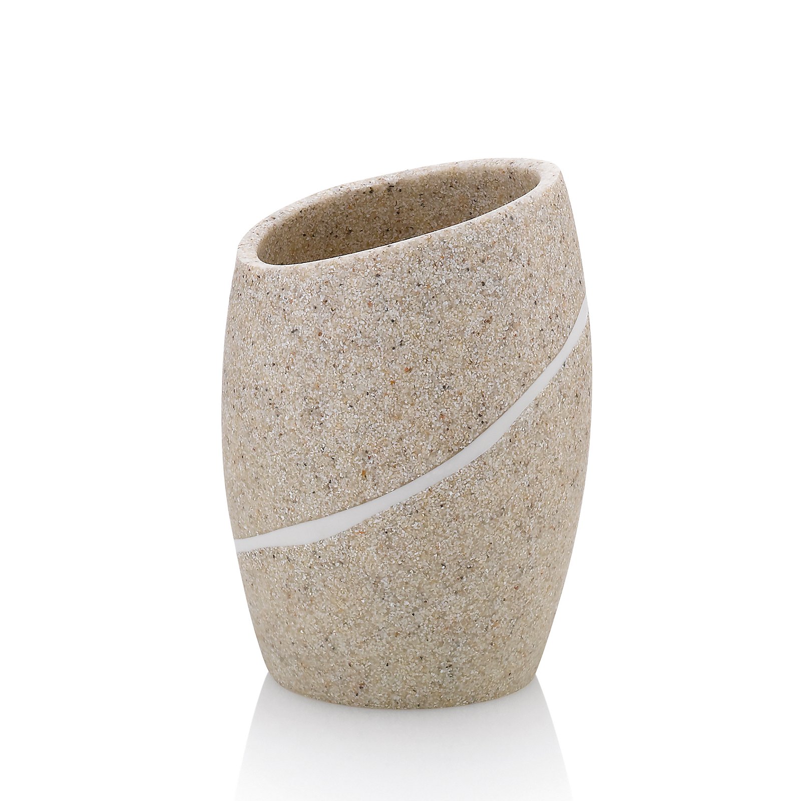 Kela Zahnbürstenhalter Talus Sonstige, vase, stein, sand, texturiert, gekrümmt-linie, Vase, Stein-Vase, Sandfarben, Textur, Wrap-Detail