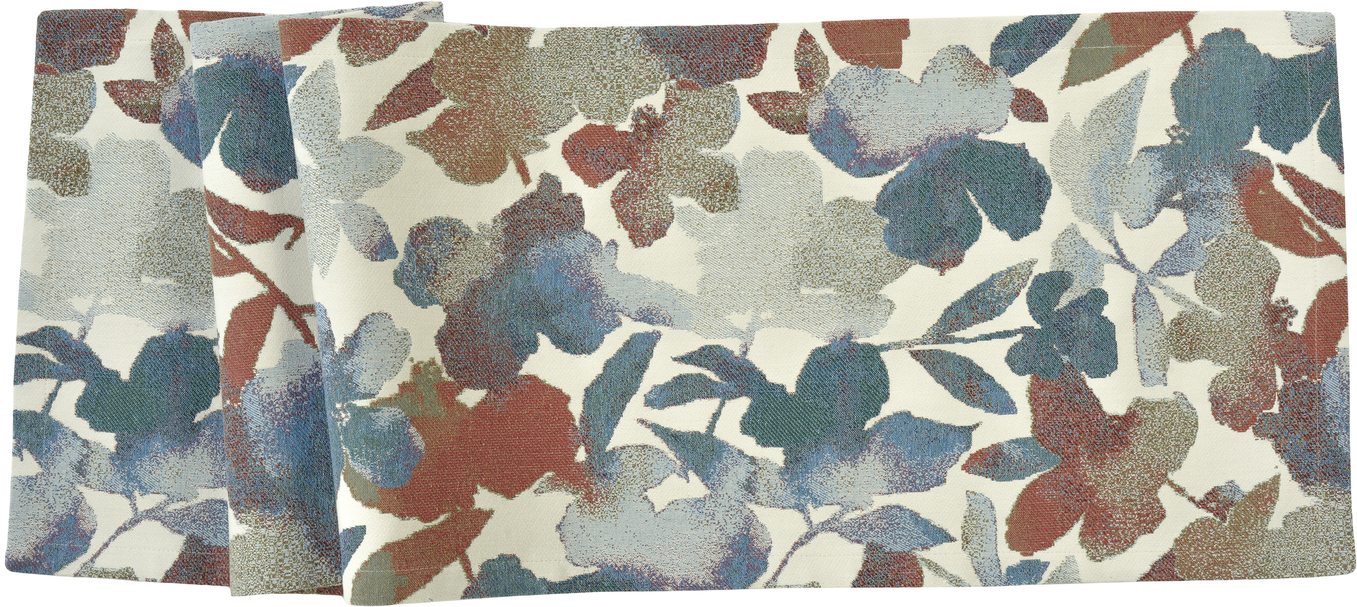 Sander Tischläufer BELLAGIO ca. 40x150cm in Farbe blue shadow, Wandteppich, Blumenmotiv, Floral Muster, Multicolor, Textil
