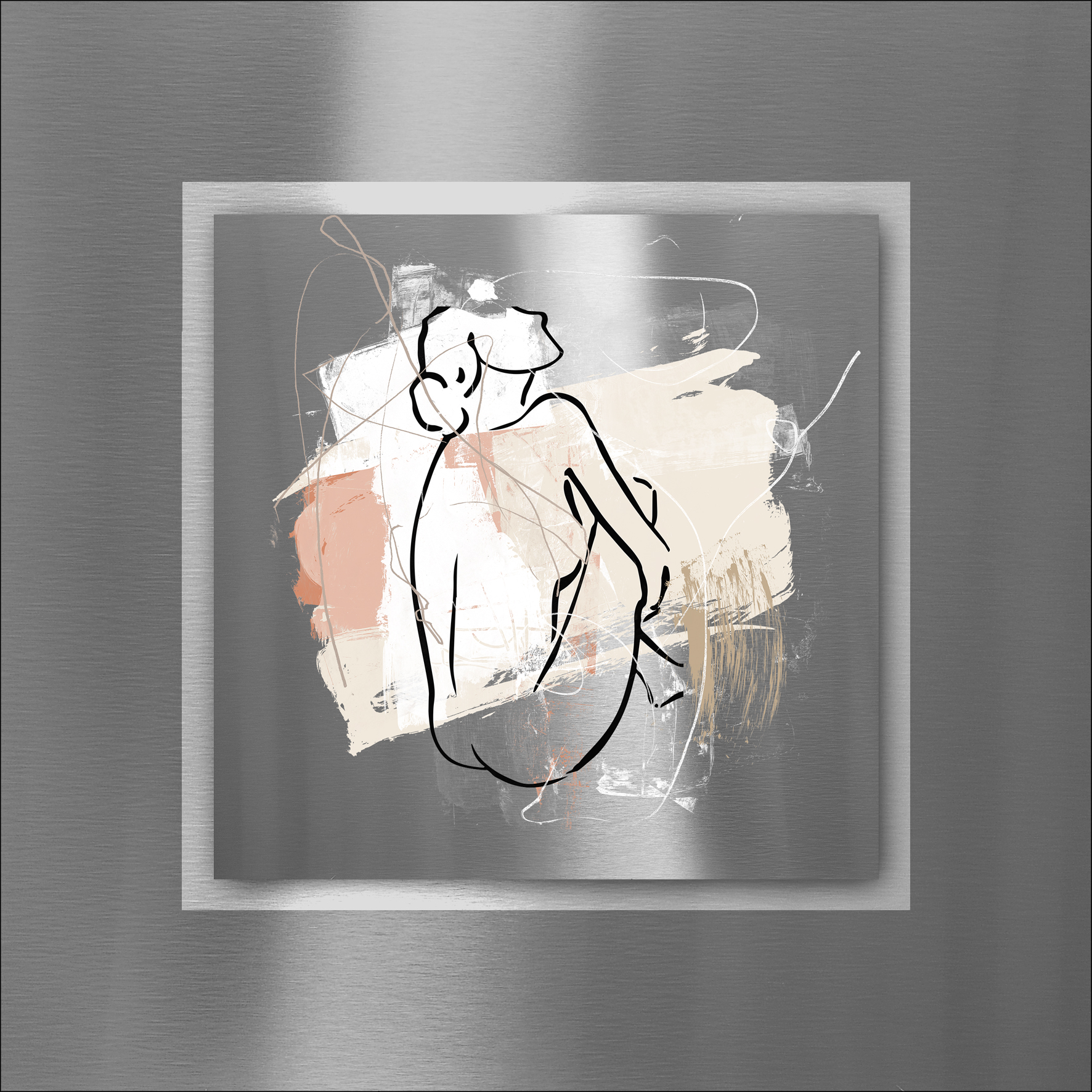 ProArt Double-Alu -Dibond bedruckt mit Aufsatz aus Dibond 50x50cm Figure Lines V