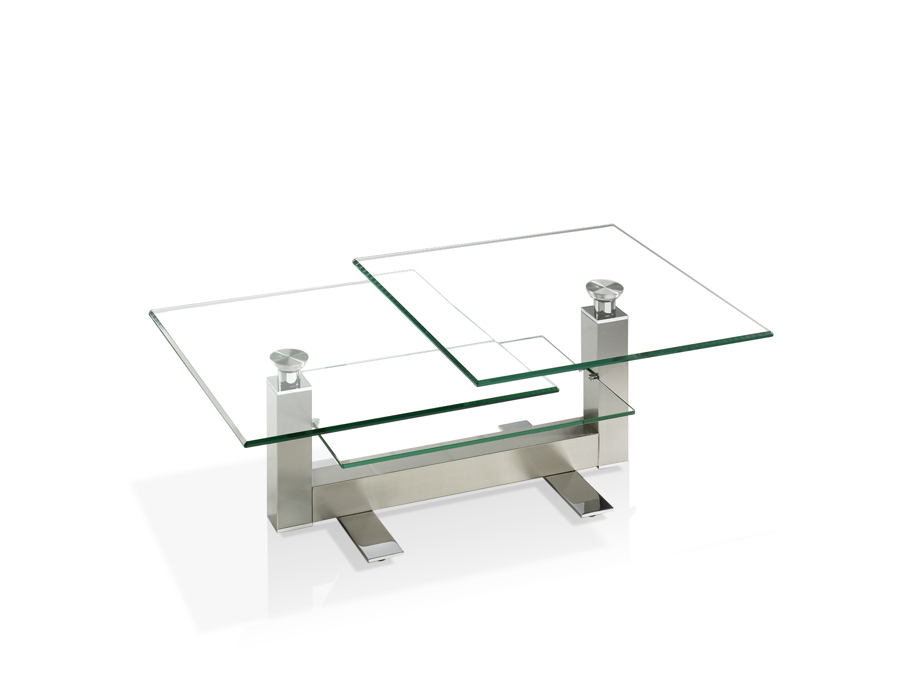 Hasse Möbel Collection Couchtisch 8266NK ca.70 x 70 cm in Platte Klarglas