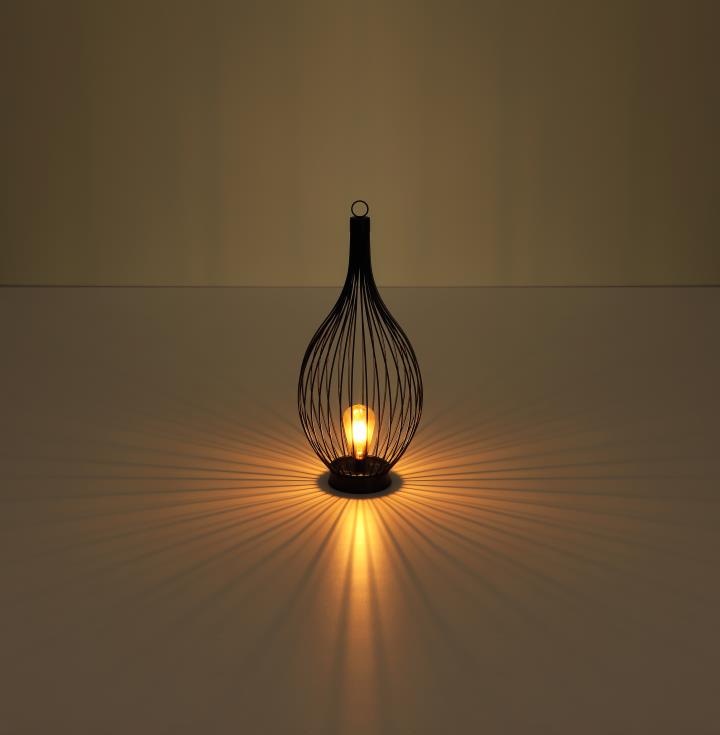 Globo LED-Solarleuchte SOLAR 1-flammig in Farbe Schwarz, Amber, Lampe