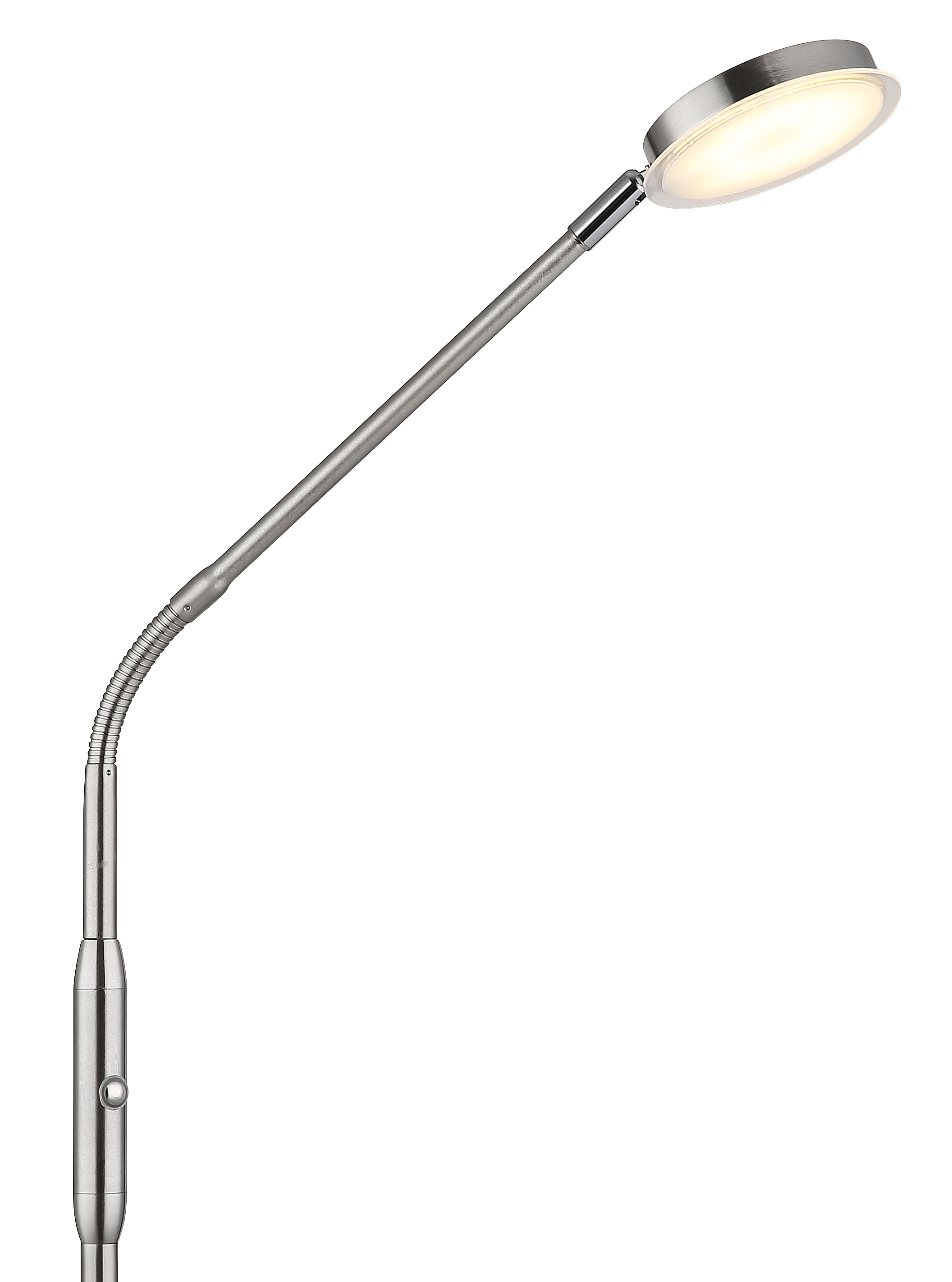 LED-Stehleuchte in Fb. Nickel Matt, Tischlampe, Stehlampe, Schreibtischlampe, Metall, LED-Lampe