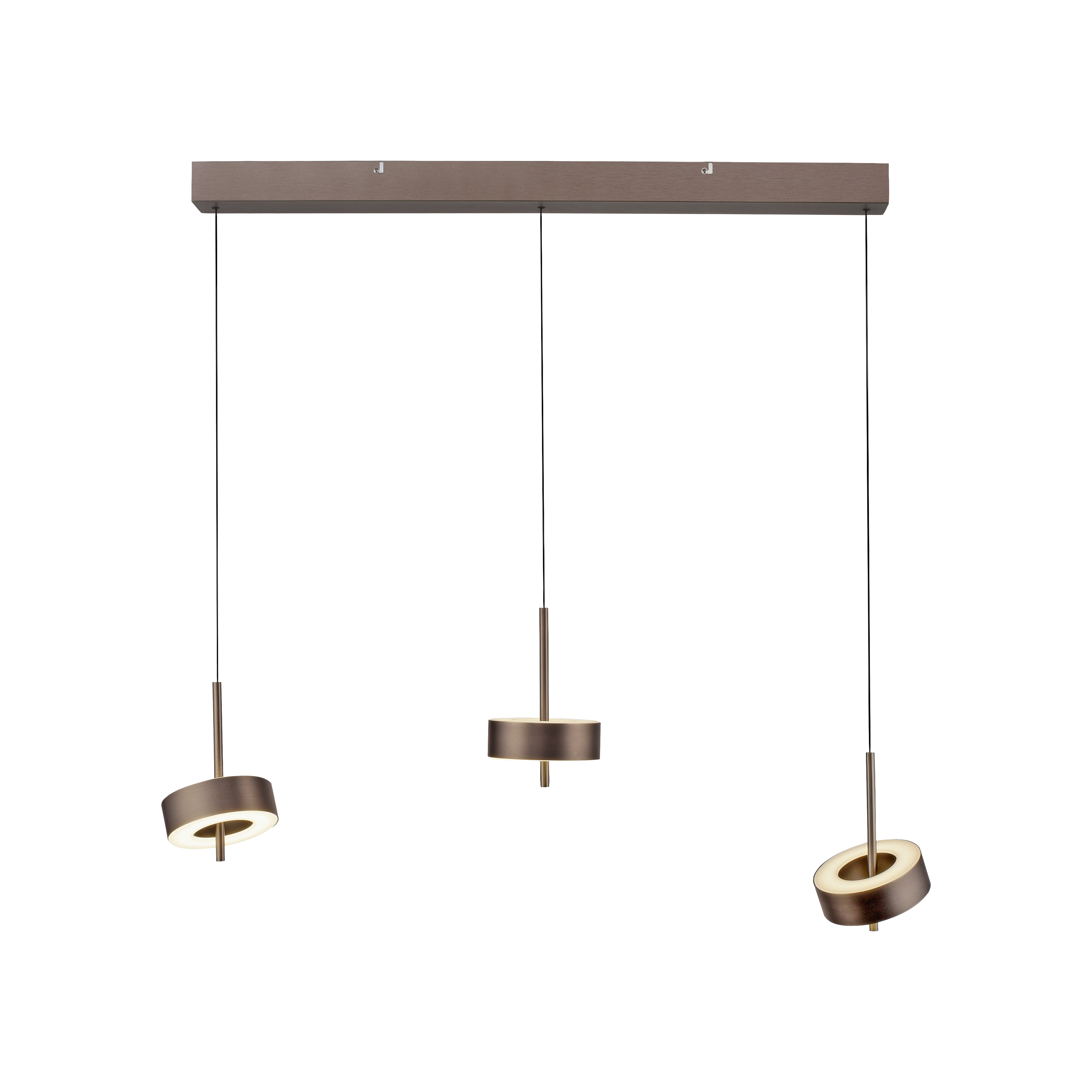 Paul Neuhaus LED-Pendelleuchte Q-ROTATE in Farbe Dark-Metal Brown, hängelampe, pendellampe, drei-lite, bronze, minimalistisch