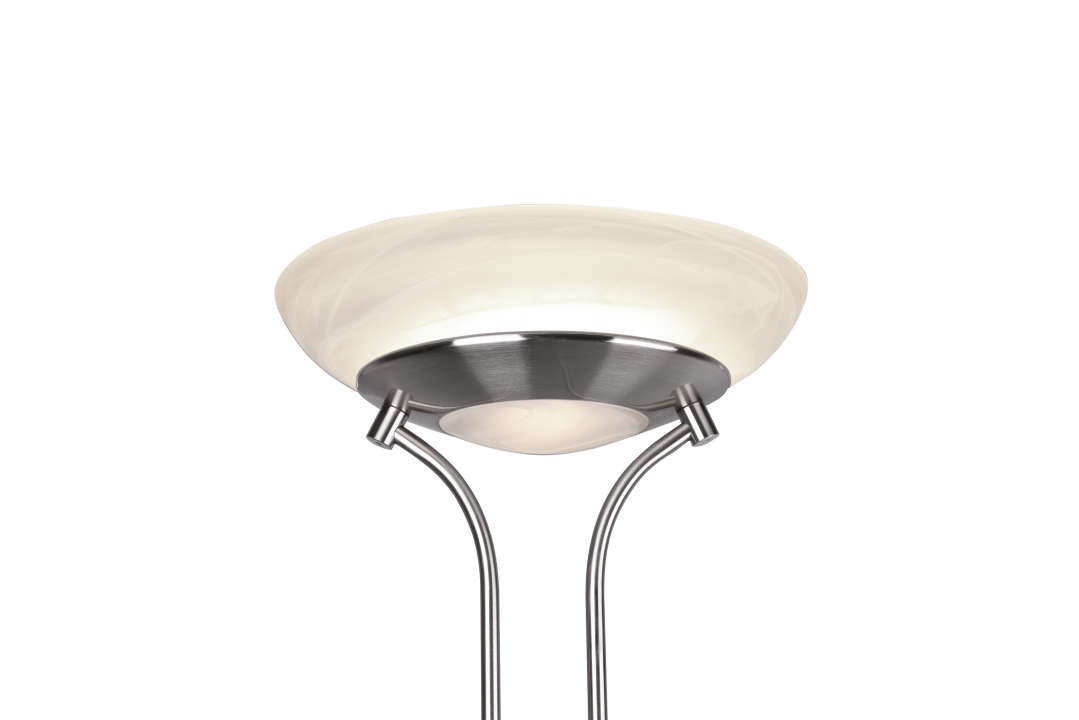 Reality LED-Stehleuchte ORSON 1-flammig in Farbe Nickel matt, Glas alabasterfarbig Reality Leuchten LED-Stehleuchte ORSON in Nickel matt, Glas alabasterfarbig